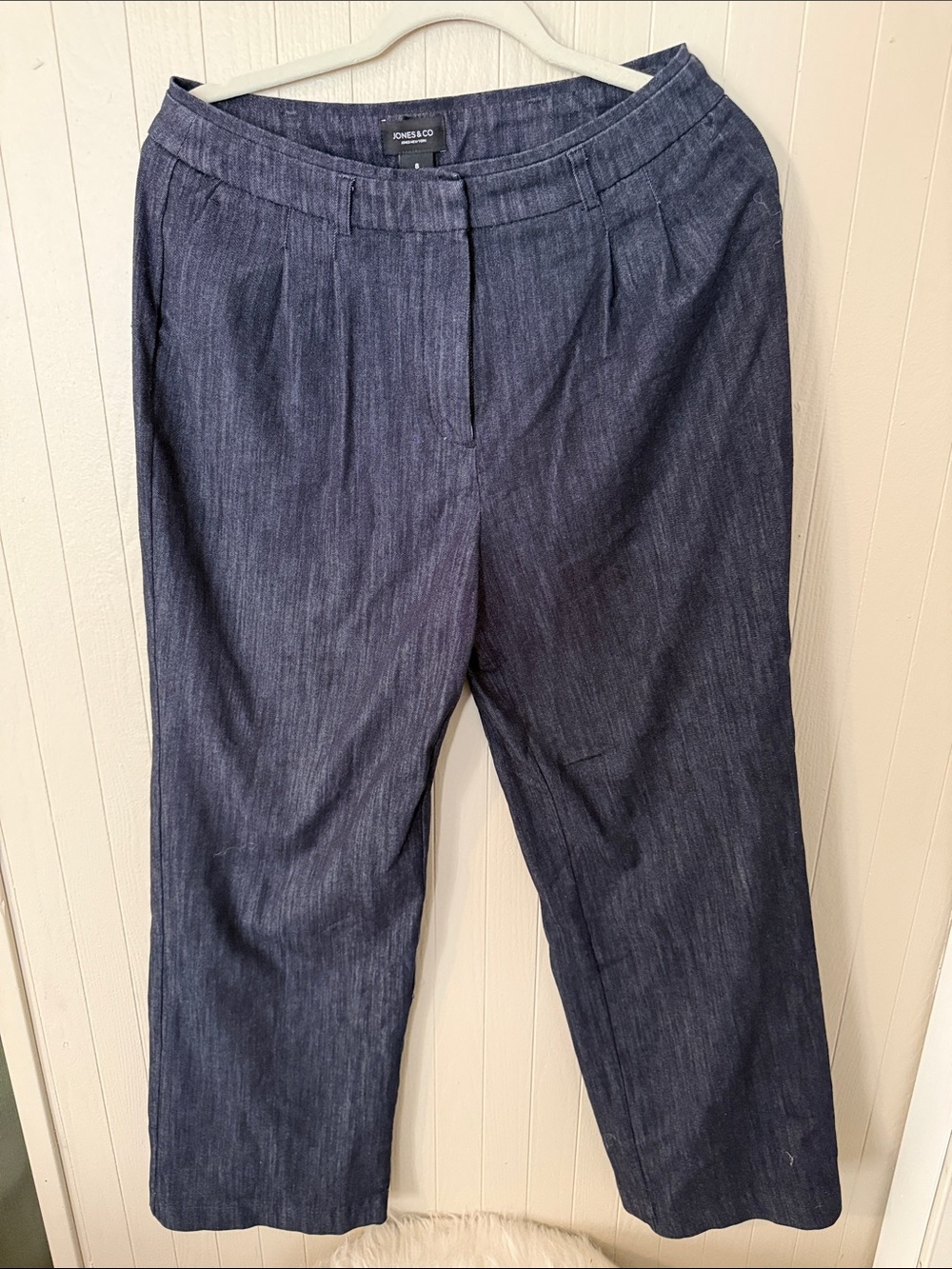 Jones New York Dark Denim Blue Wide-Leg Pants